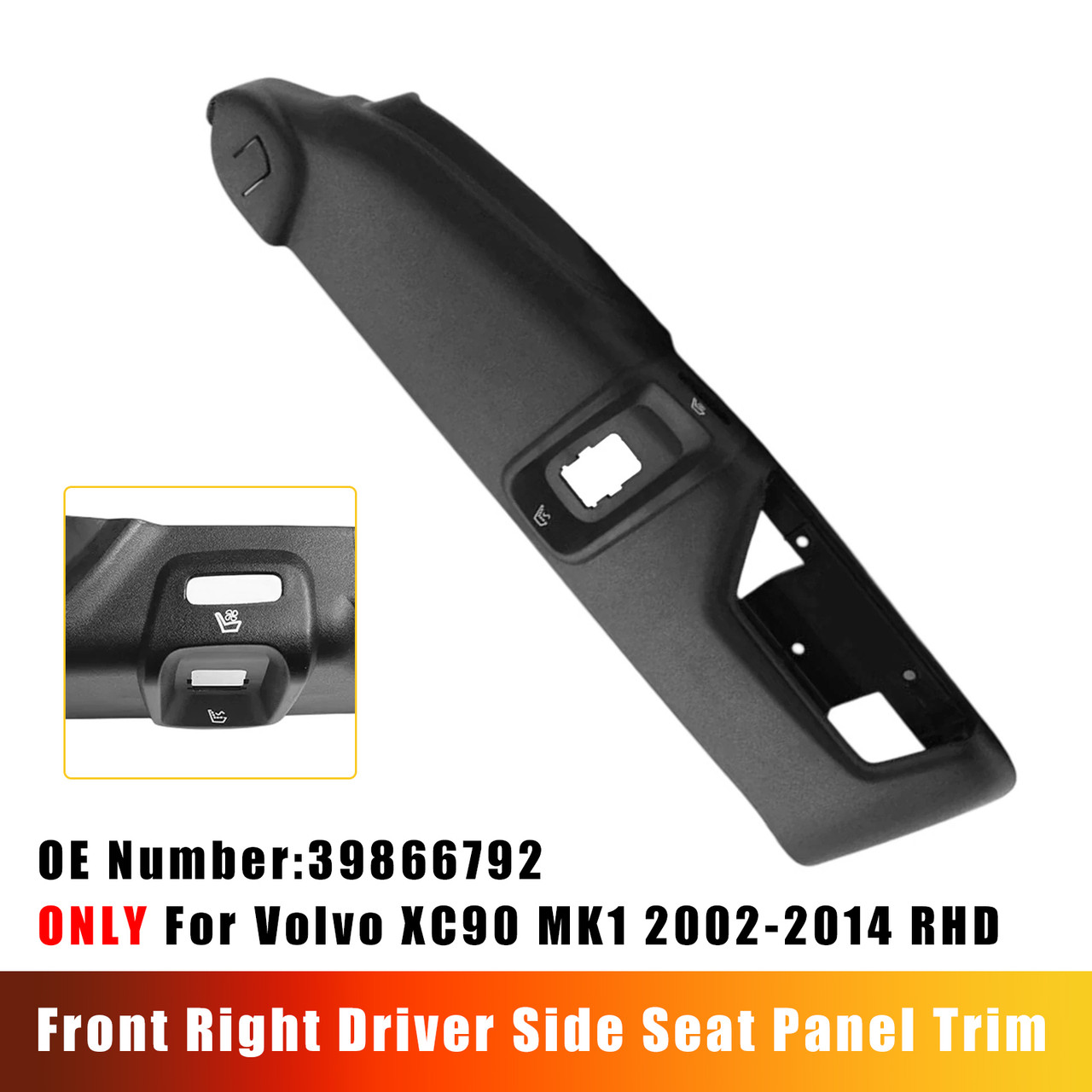 2002-2014 Volvo XC90 Front Right Driver Side Seat Panel Trim 39866792 Generic