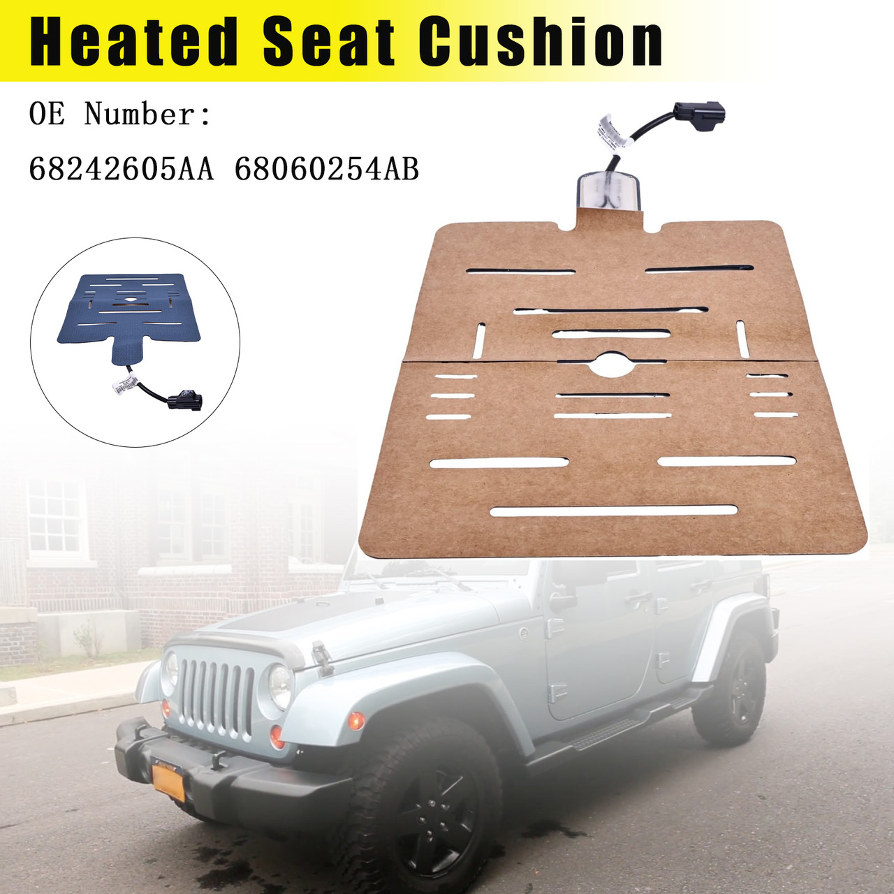 2011-2012 Jeep Wrangler Heated Seat Cushion 68242605AA 68060254AB Generic