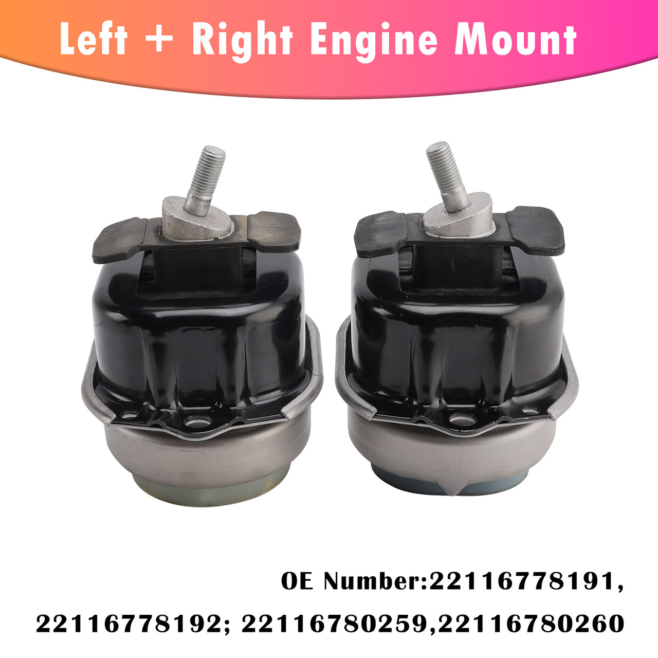 2007-2014 BMW X5 E70 X6 E71 E72 xDrive 35i Left+Right Engine Mount 22116865145 22116865146 Generic