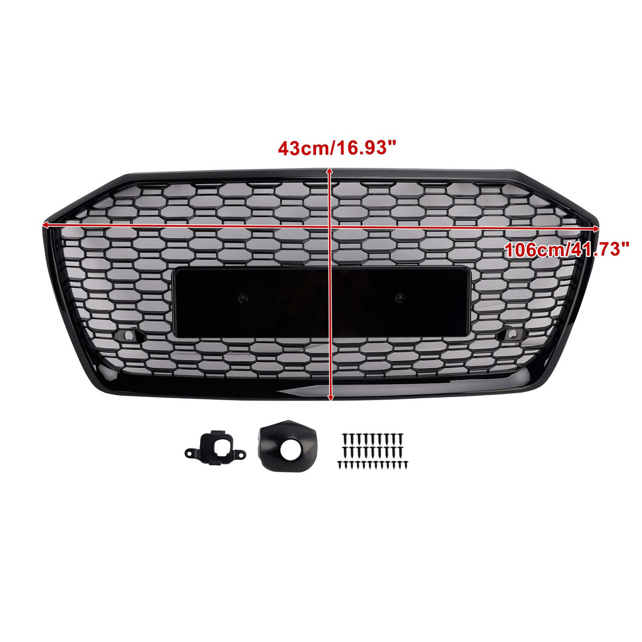 2019-2023 Audi A6 C8/ Sline/ S6 Without ACC RS6 Style Honeycomb Mesh Front Grille Generic