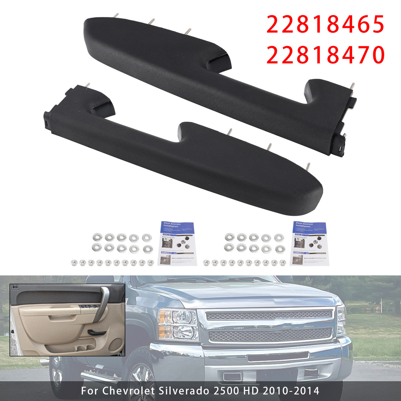 2010-2014 Sierra 2500 3500 HD Front Left+Right Armrest Repair Kit 22818465 22818470 Generic