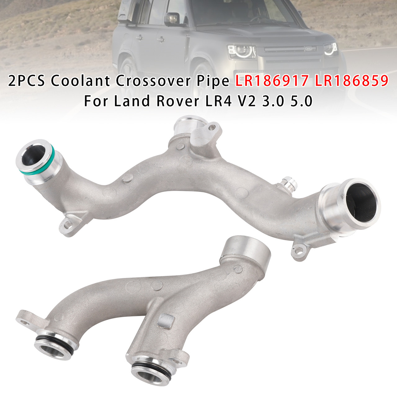 2010-2025 Land Rover LR4 V2 3.0 5.0 2PCS Coolant Crossover Pipe LR186917 LR186859 Generic