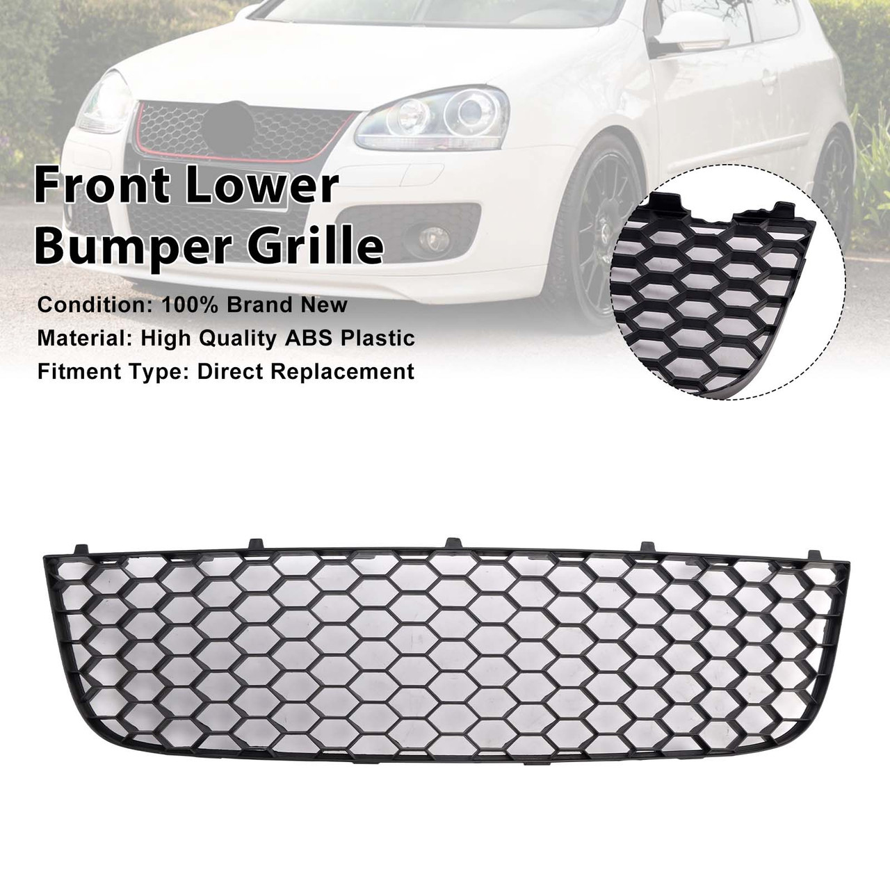 2006-2009 Volkswagen GOLF MK5 GTI Front Center Lower Bumper Grille Generic