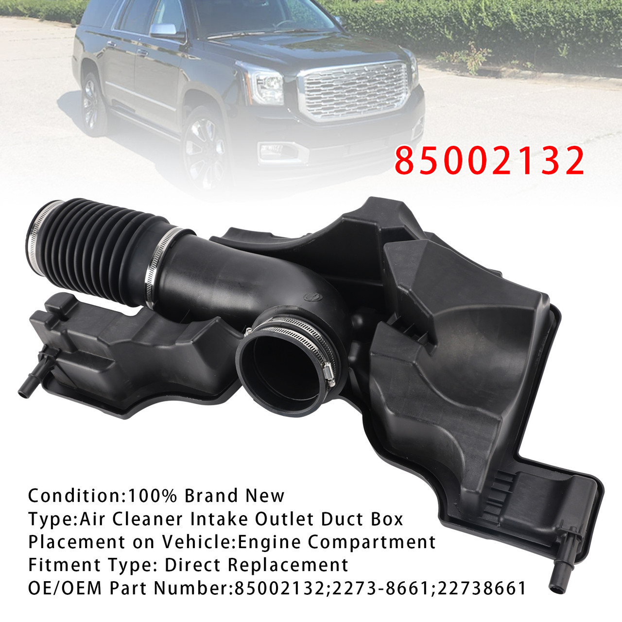2014-2019 Chevrolet Silverado 1500 Engine Air Cleaner Intake Outlet Duct Box 85002132 Generic