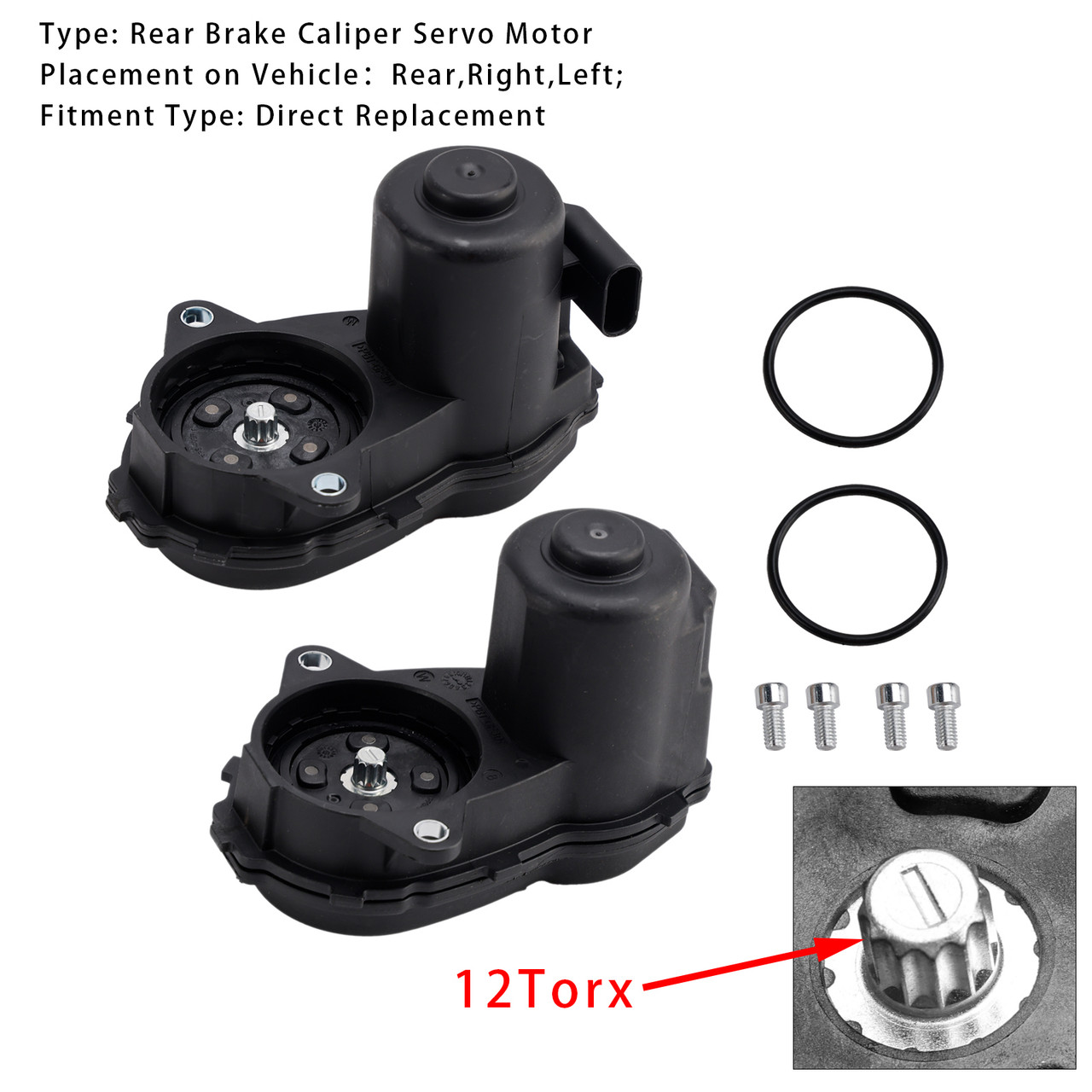 2011-2022 Mercedes Benz A B C CLA GLA Pair Rear Brake Caliper Servo Motor 1729060300 1729060200 Generic