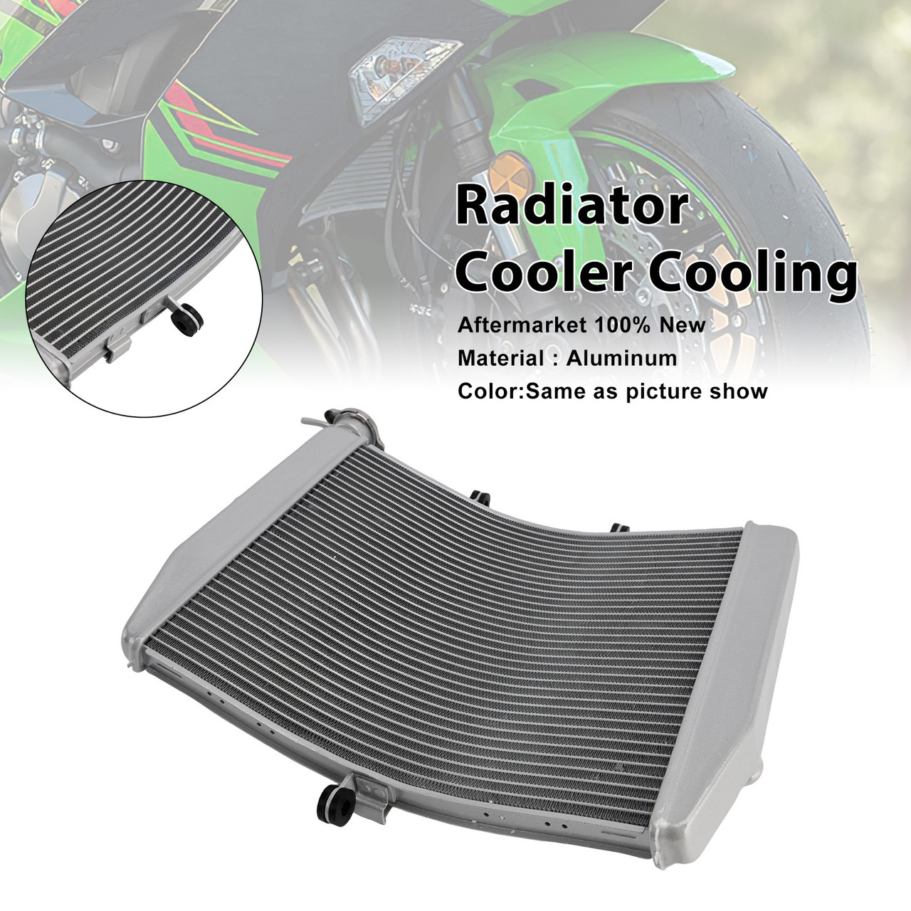 2013-2023 Kawasaki ZX-6R Radiator Cooler Cooling Silver Generic