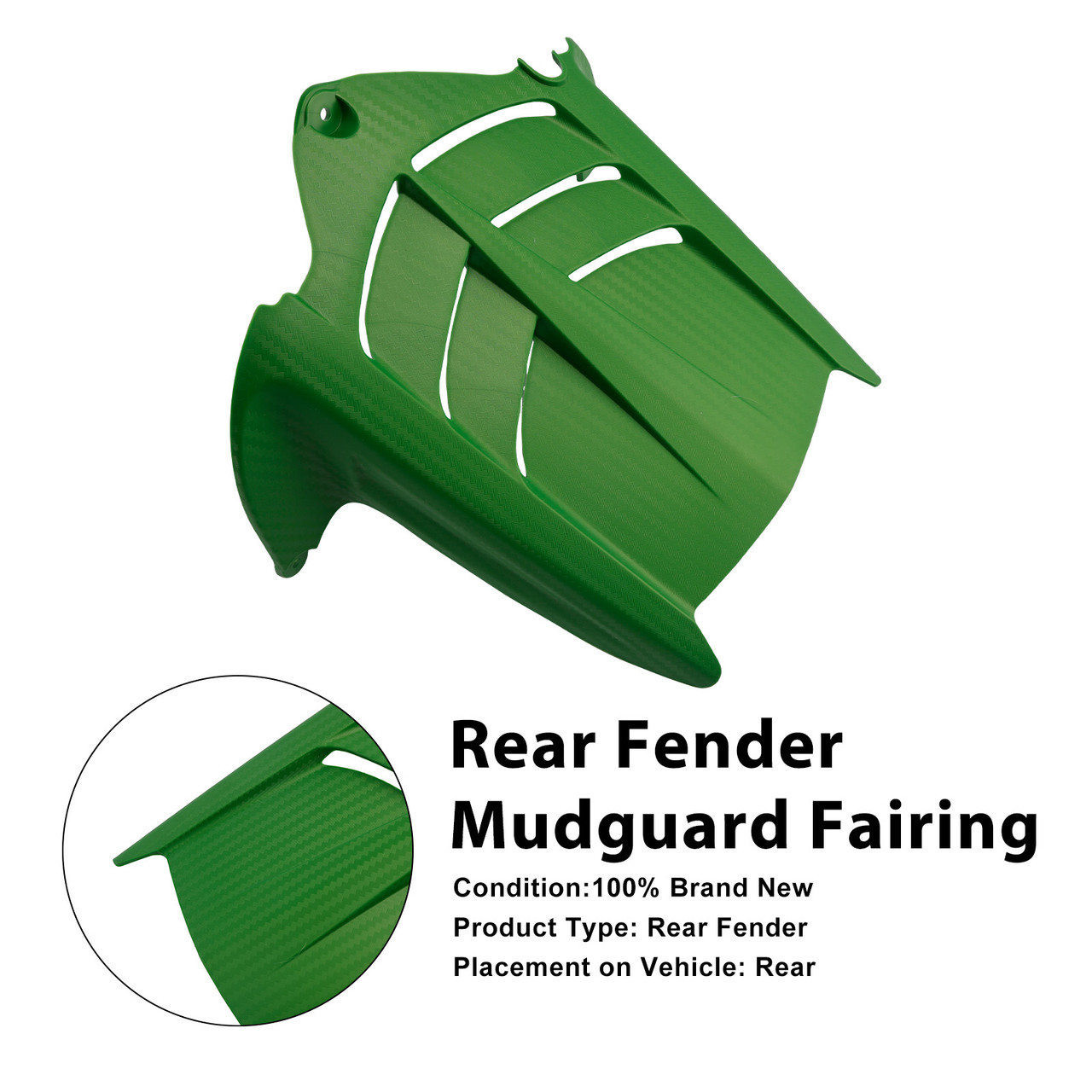 2009-2025 Kawasaki ZX-6R 636 Rear Fender Mudguard Fairing Green Generic