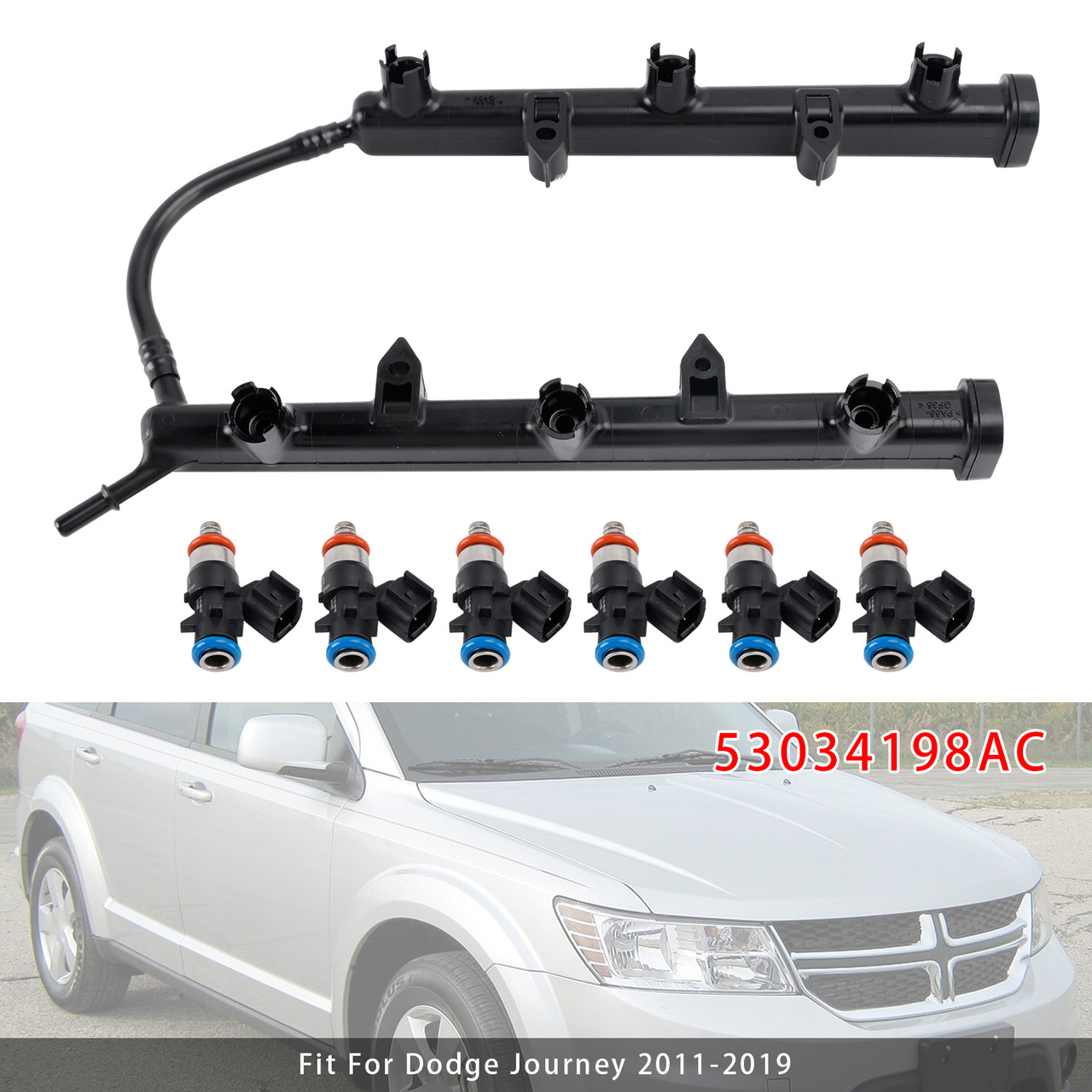 2011-2014 Dodge Avenger Fuel Rail With Injectors 05184079 Generic