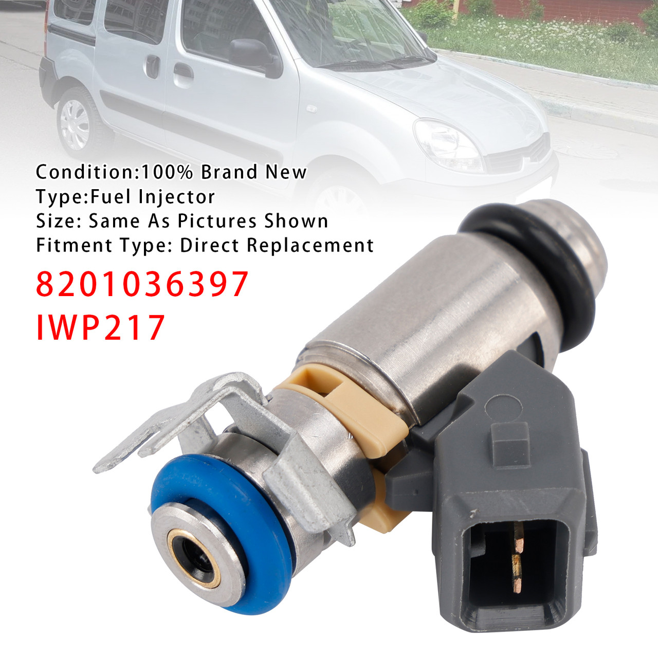 2008- Renault Kangoo Rapid (FW0/1) 1.6 16V LPG 1Pcs Fuel Injector 8201036397 Generic