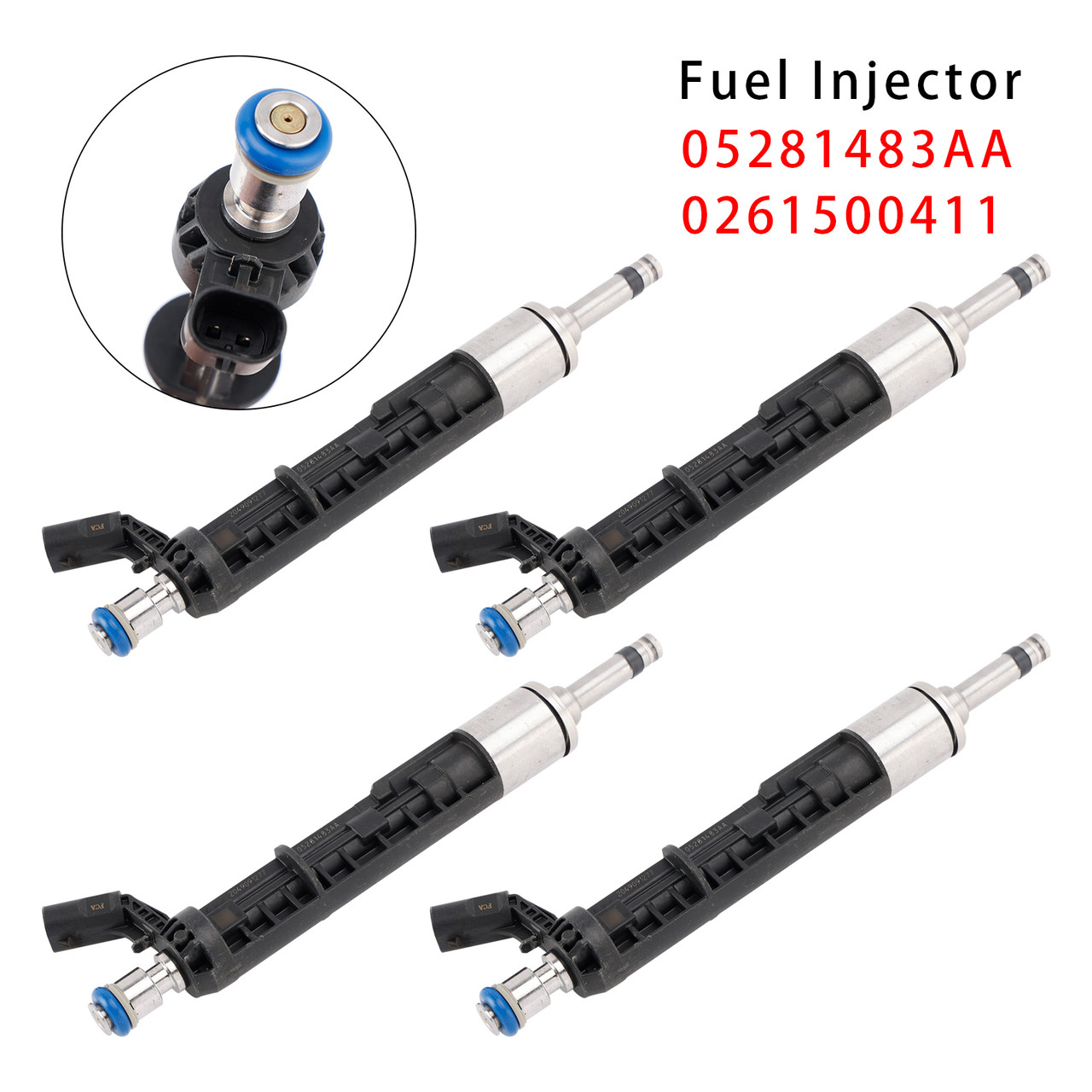 2018-2024 Jeep Wrangler Dodge 4Pcs Fuel Injector 05281483AA 0261500411 Generic