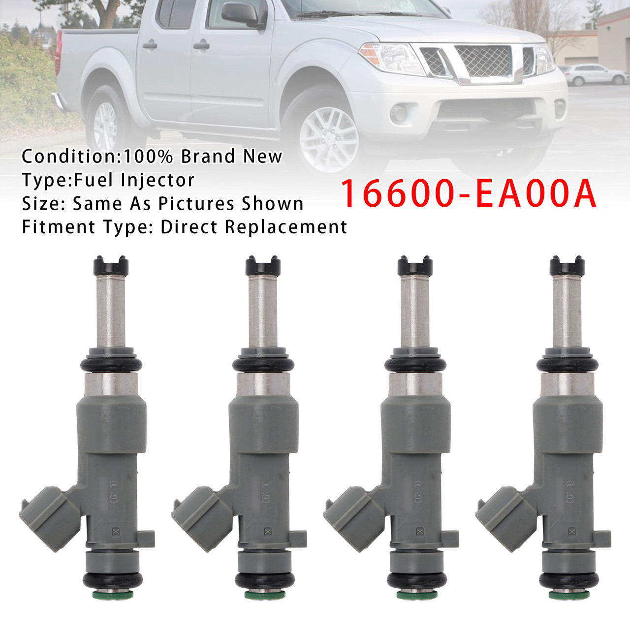 2005-2019 Nissan Frontier 2.5L I4 4Pcs Fuel Injector 16600-EA00A Generic