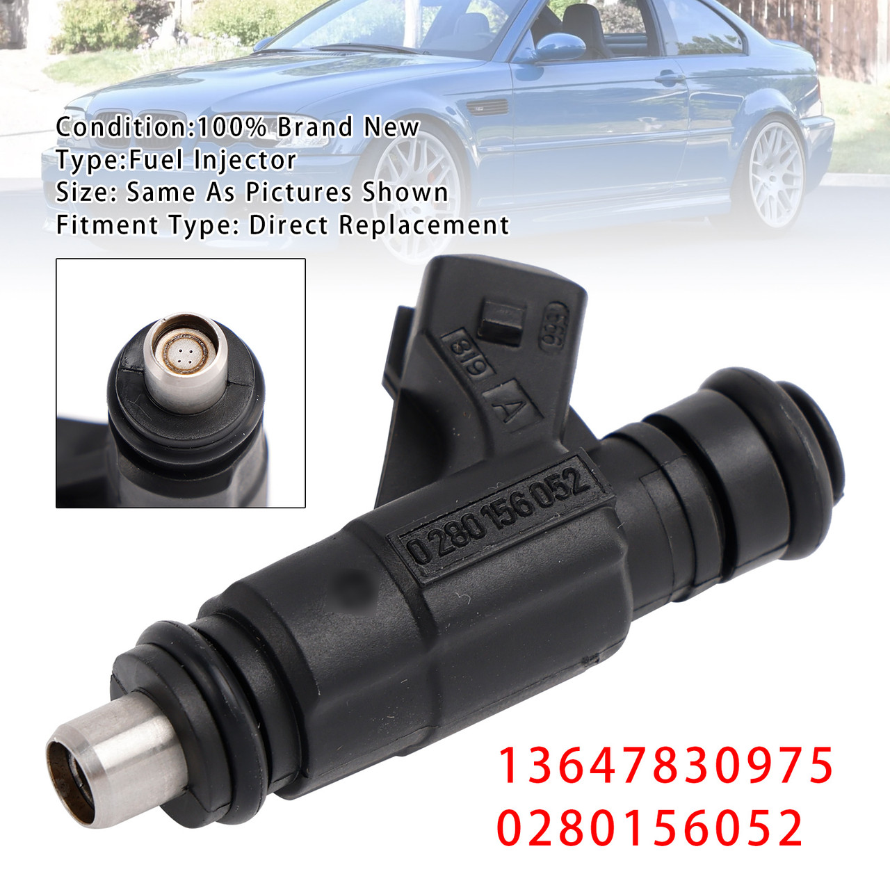 2001-2006 BMW E46 S54 M3 Z4 3.2 1Pcs Fuel Injector 13647830975 0280156052 Generic