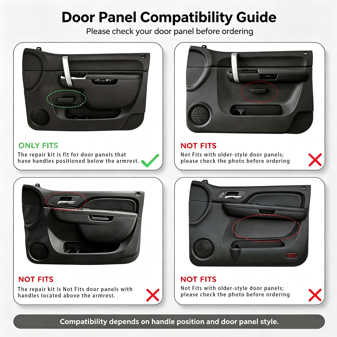 2010-2014 Chevrolet Silverado 1500 2500 3500 Front Right Passenger Side Armrest Repair Kit 22818472 Generic