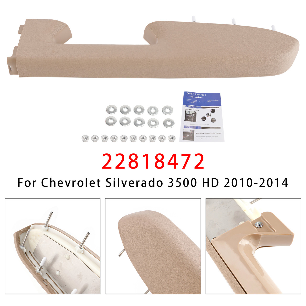 2010-2014 Sierra 2500HD 3500HD Front Right Passenger Side Armrest Repair Kit 22818472 Generic