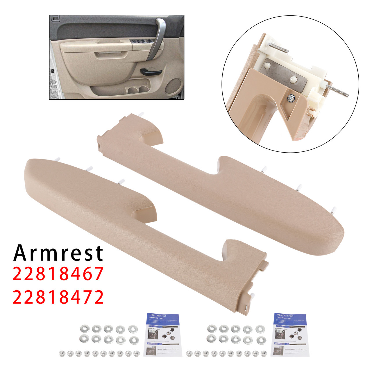2010-2014 Sierra 2500HD 3500HD Front Left+Right Armrest Repair Kit 22818467 22818472 Generic