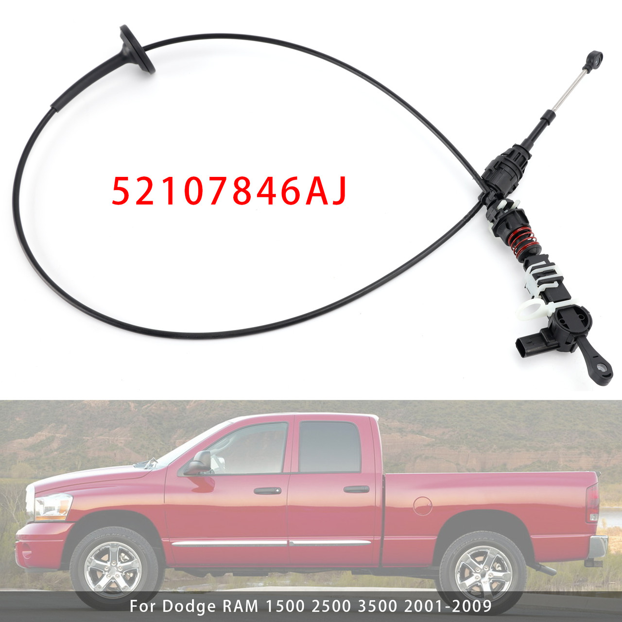 2001-2009 Dodge RAM 1500 2500 3500 Auto Transmission 46RE 47RE 48RE Shift Control Cable 52107846AJ Generic
