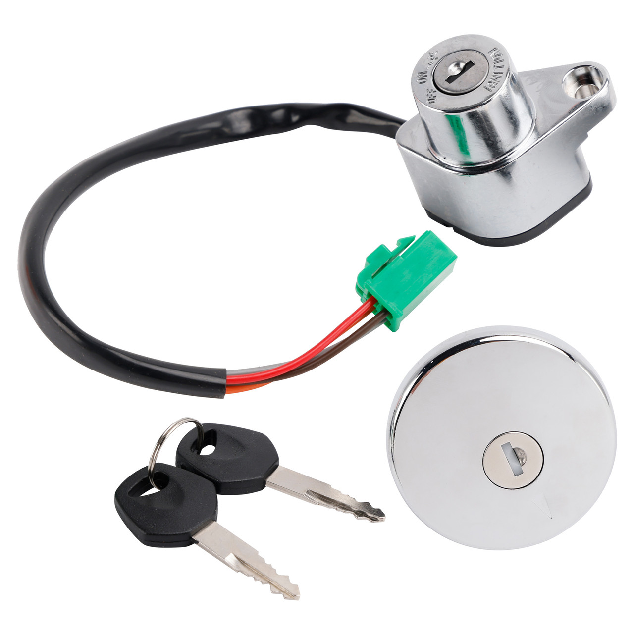 2004 Suzuki VS1400 Intruder 1400 Ignition Switch Lock Set Fuel Gas cap with Keys 37100-24844 Generic