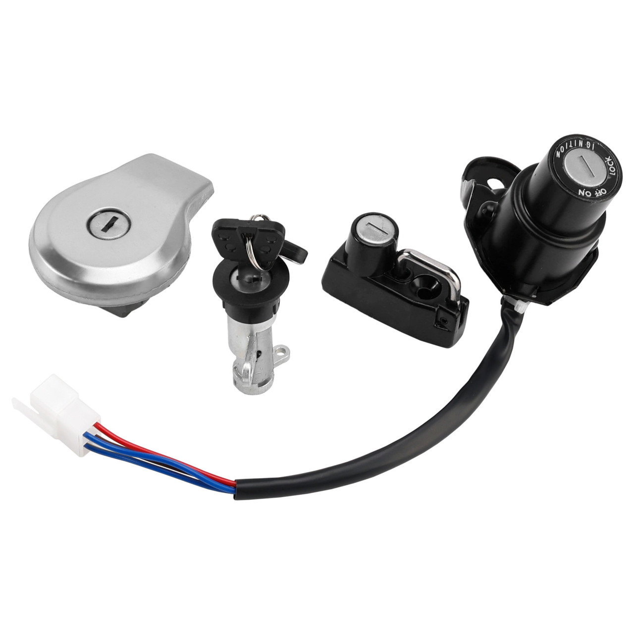 1992-1998 Yamaha XV500 Virago Ignition Switch Lock Set Fuel Gas cap with Keys 3BM-82510-00 Generic