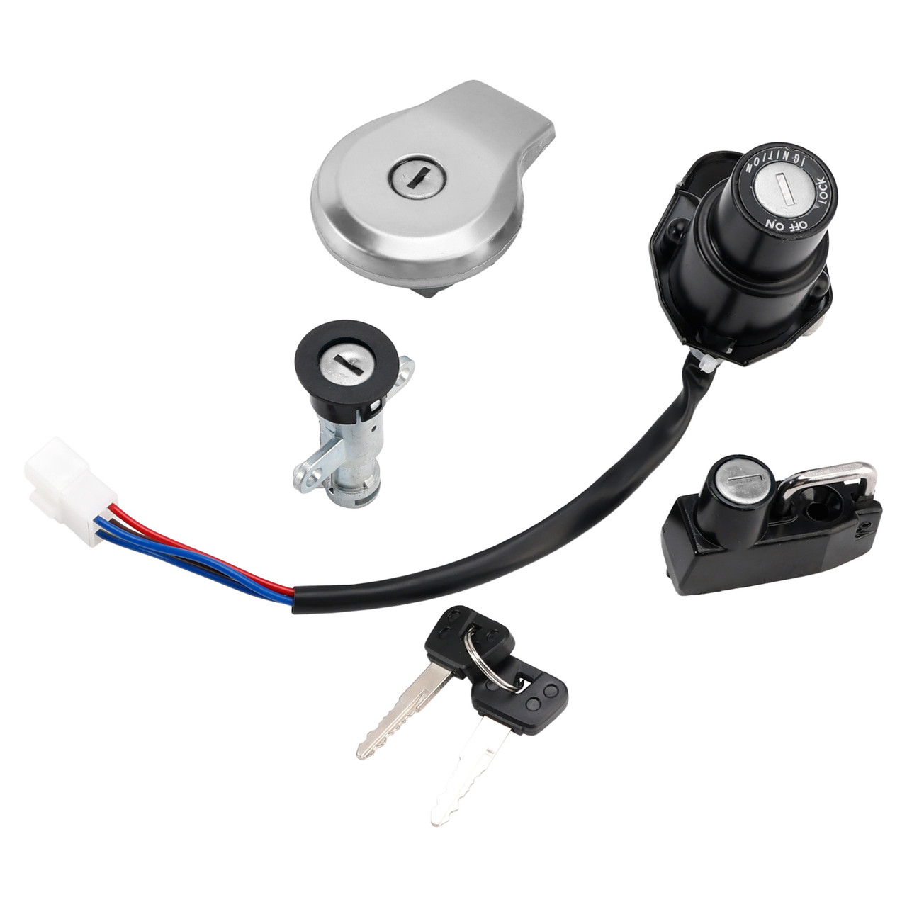 1995-1996 Yamaha XV500S Virago 500 S Ignition Switch Lock Set Fuel Gas cap with Keys 3BM-82510-00 Generic