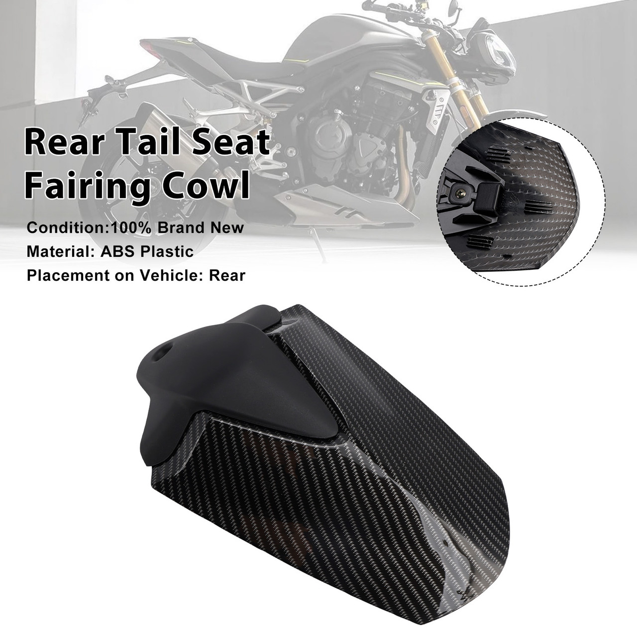 2021-2024 Triumph Speed Triple 1200 RS Rear Tail Seat Fairing Cowl Carbon Generic