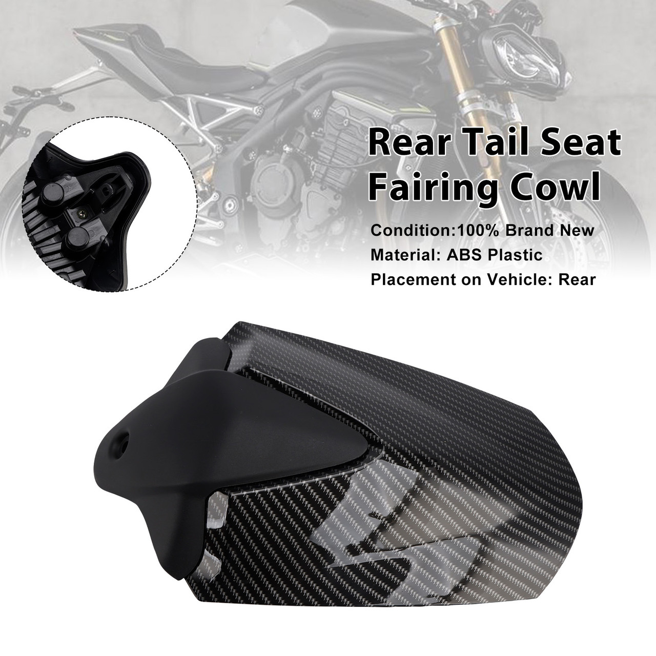 2021-2024 Triumph Speed Triple 1200 RS Rear Tail Seat Fairing Cowl Carbon Generic