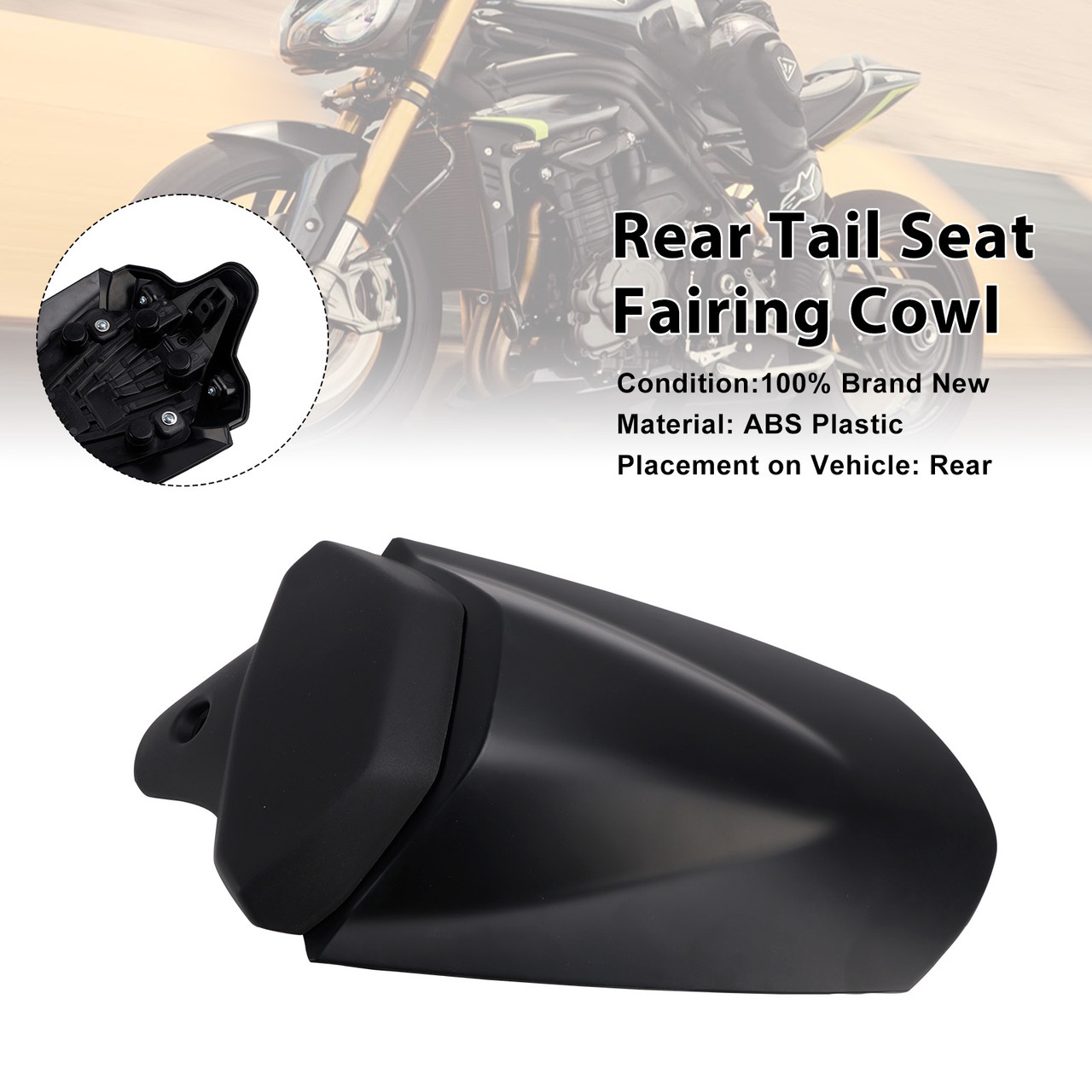 2025-2026 Triumph Speed Triple 1200 RS Rear Tail Seat Fairing Cowl Matte Black Generic