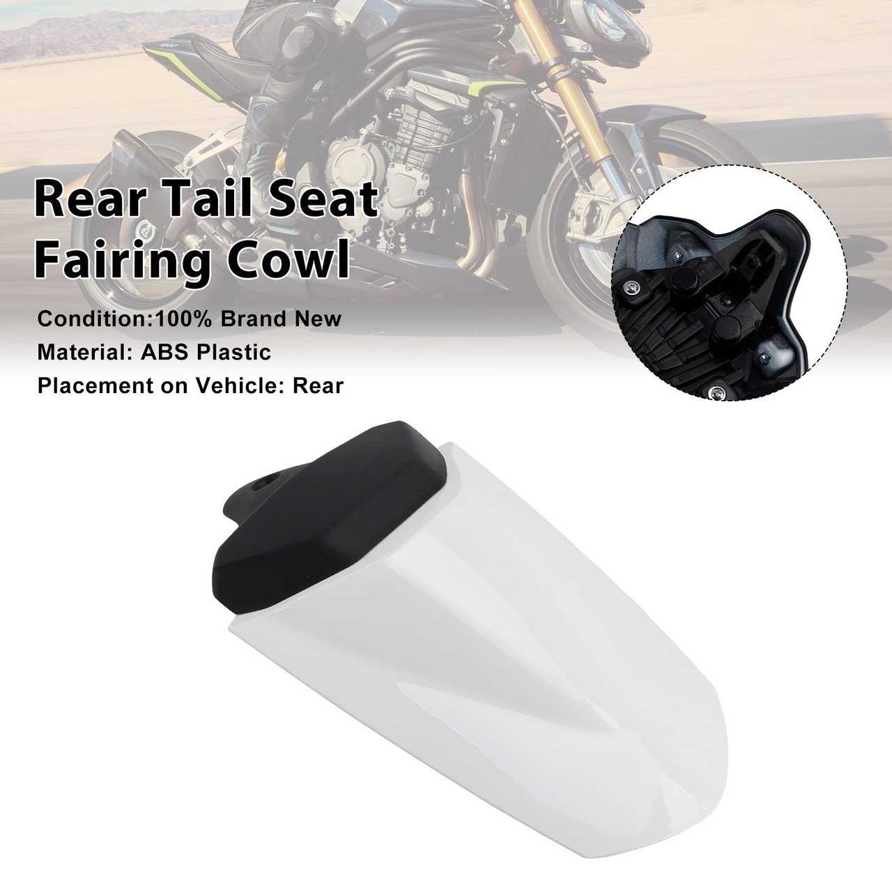 2025-2026 Triumph Speed Triple 1200 RS Rear Tail Seat Fairing Cowl White Generic