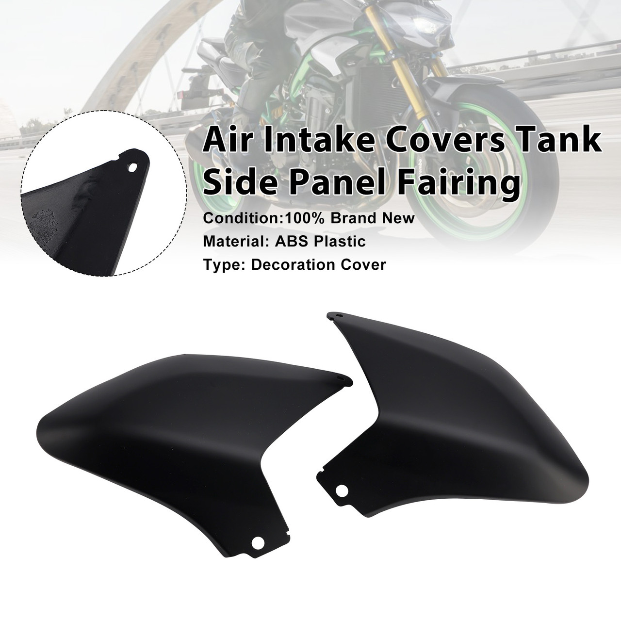 2025-2026 Kawasaki Z900 Air Intake Covers Tank Side Panel Fairing Matte Black Generic