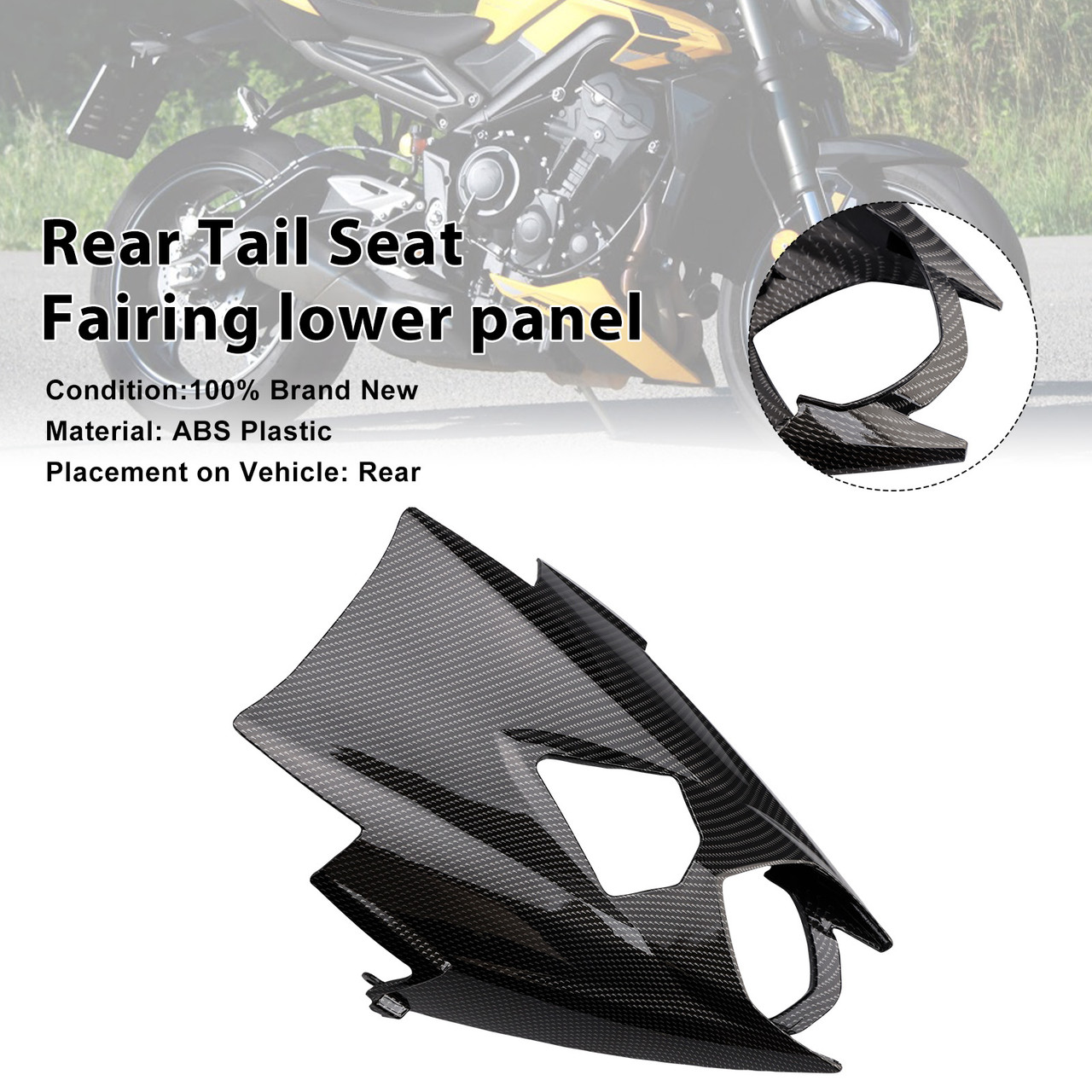 2020-2025 Triumph Street Triple 765R/ RS Rear Tail Seat Fairing lower panel Carbon Generic