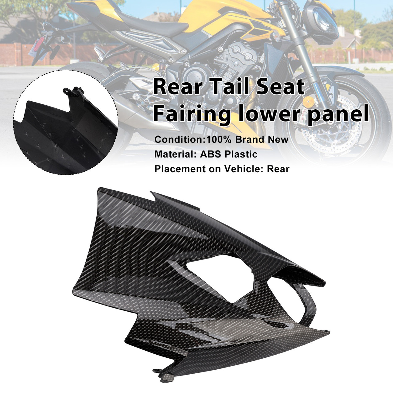 2020-2025 Triumph Street Triple 765R/ RS Rear Tail Seat Fairing lower panel Carbon Generic