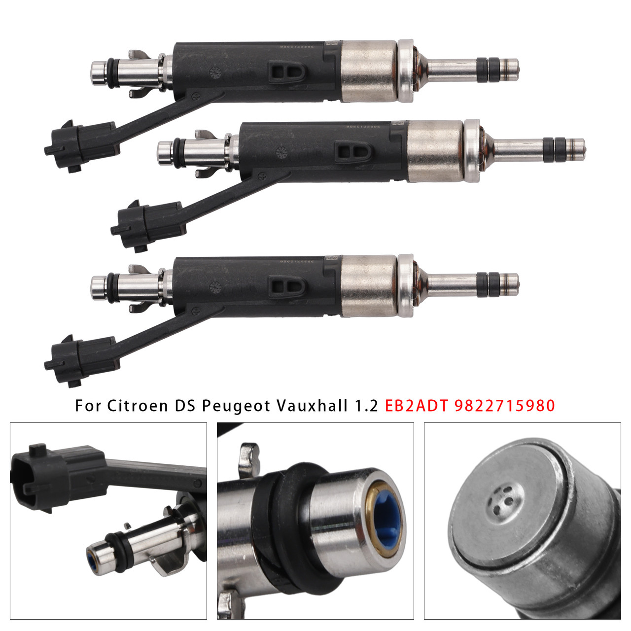 3Pcs Fuel Injector For Citroen DS Peugeot Vauxhall 1.2 EB2ADT 9822715980