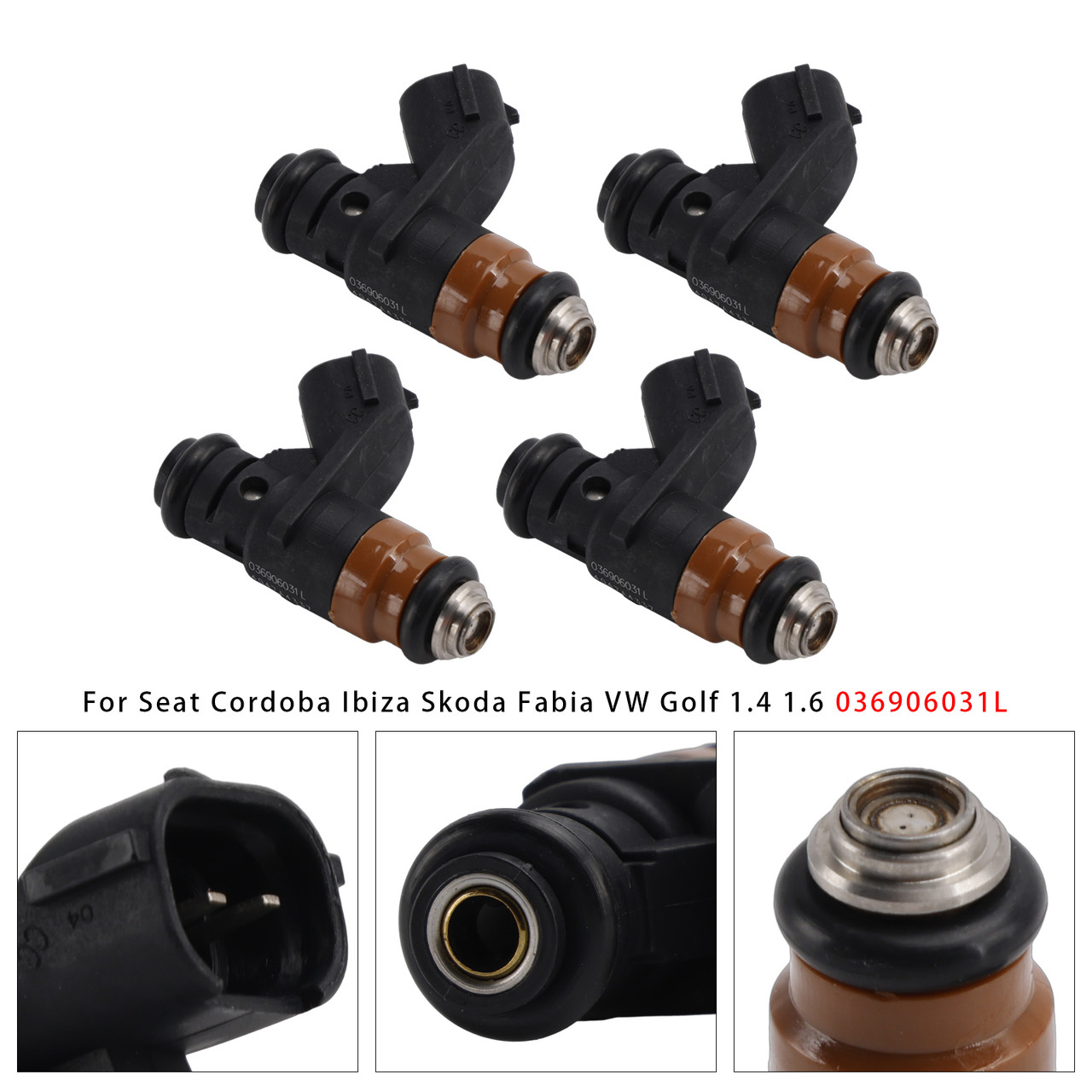 4Pcs Fuel Injector For Seat Cordoba Ibiza Skoda Fabia VW Golf 1.4 1.6 036906031L