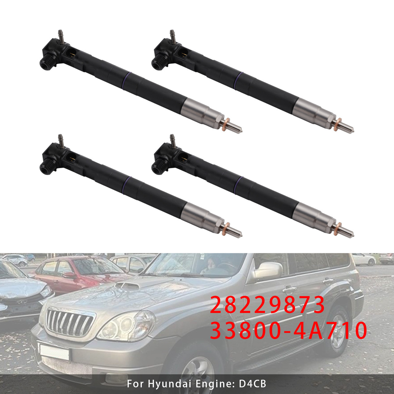 Hyundai KIA H1 2.5 CRDi Kia 4Pcs Common Rail Injector 28229873