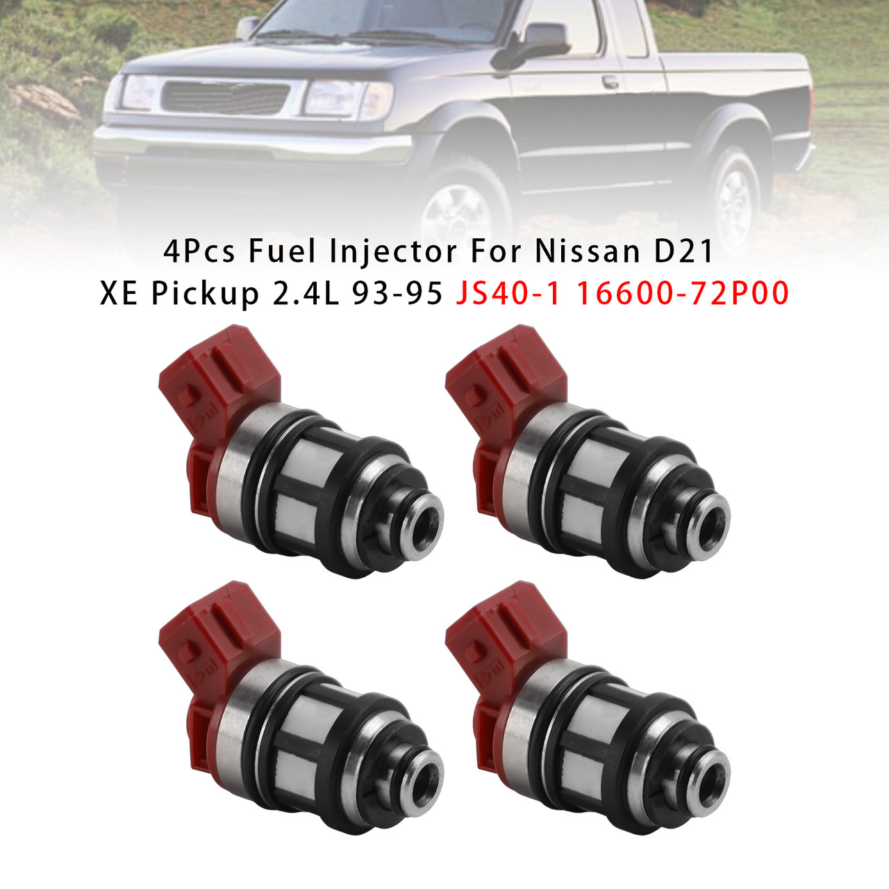 1993-1995 Nissan D21 XE Pickup 2.4L 4Pcs Fuel Injector JS40-1 16600-72P00 Generic