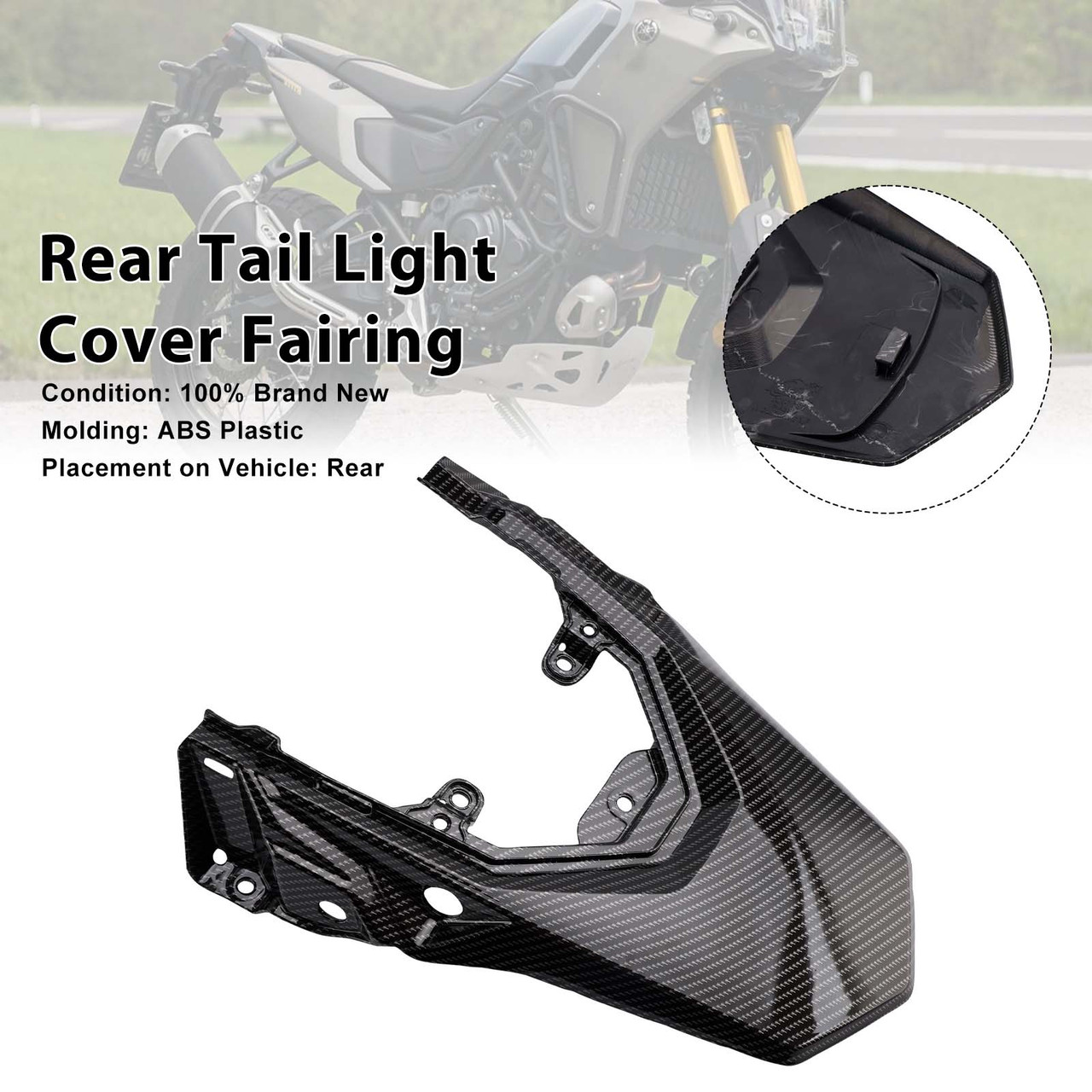 2025-2026 Yamaha Tenere 700 T700S Rear Tail Light Cover Fairing Carbon Generic