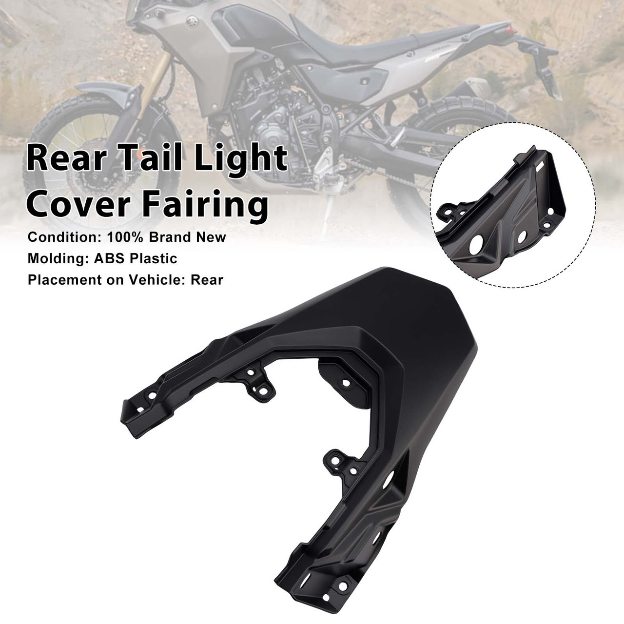 2025-2026 Yamaha Tenere 700 T700S Rear Tail Light Cover Fairing Matte Black Generic