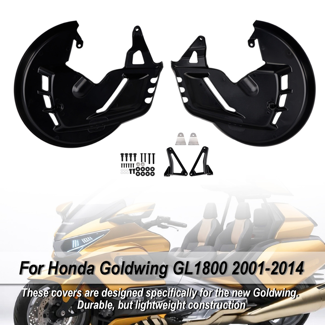 2001-2015 Honda Goldwing and Goldwing Tour models Front Brake Disc Rotor Covers Black Generic