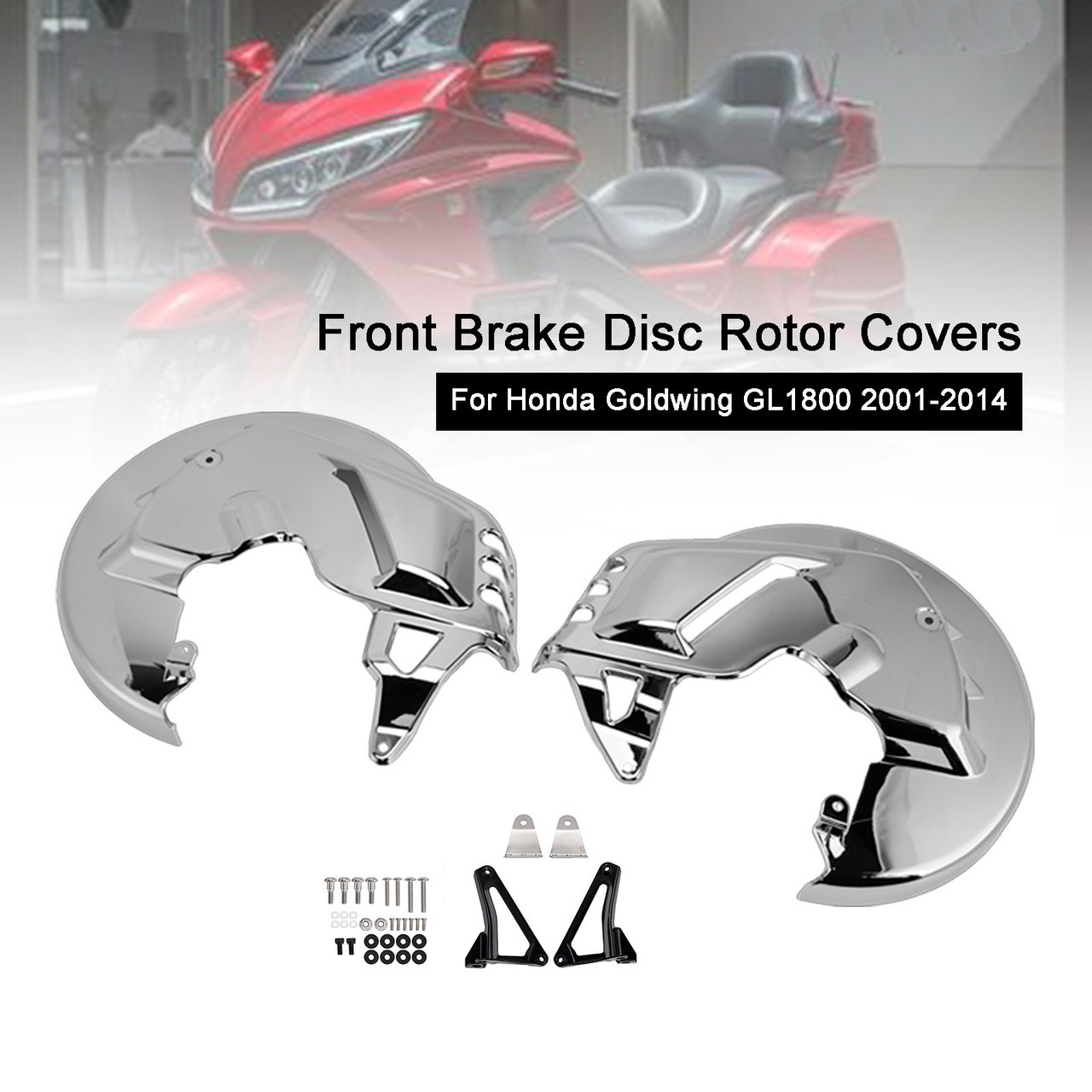 2001-2015 Honda Goldwing and Goldwing Tour models Front Brake Disc Rotor Covers Chrome Generic