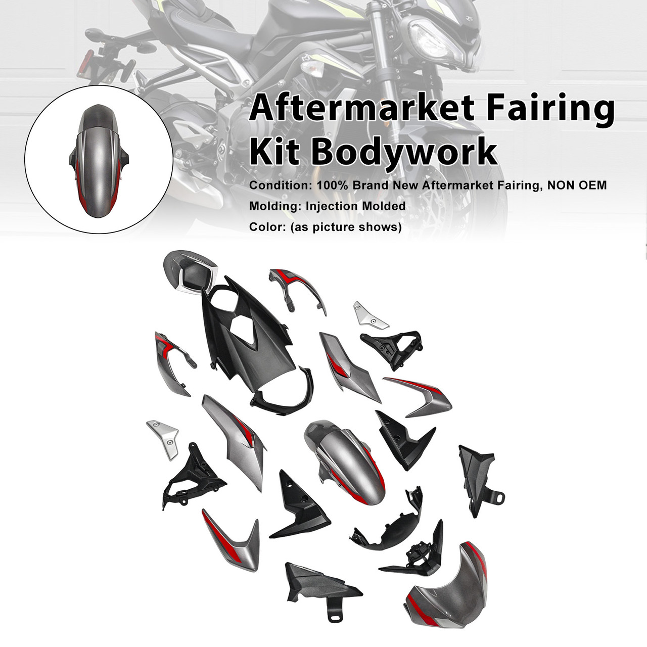 2020-2022 Triumph Street Triple 765 R/RS Aftermarket Fairing Kit Bodywork#007 Generic