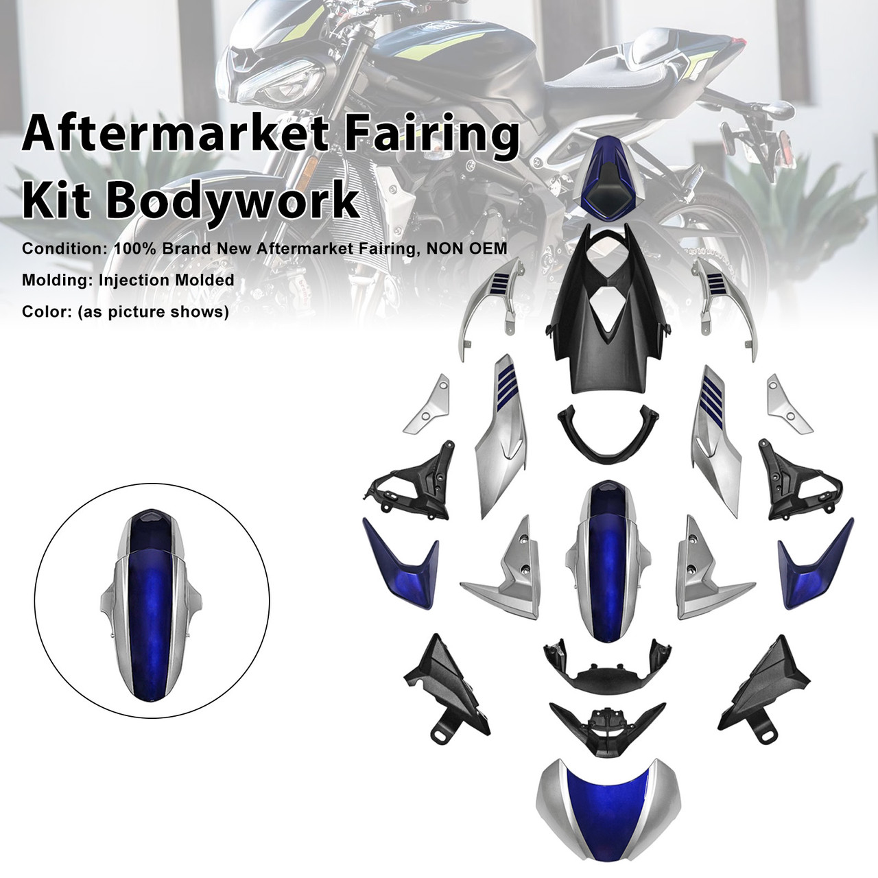 2020-2022 Triumph Street Triple 765 R/RS Aftermarket Fairing Kit Bodywork#009 Generic