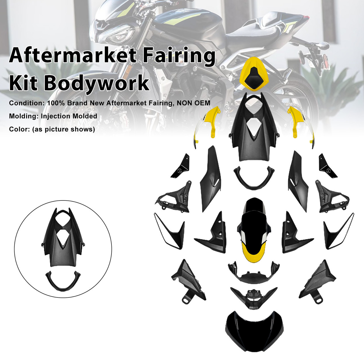 2020-2022 Triumph Street Triple 765 R/RS Aftermarket Fairing Kit Bodywork#011 Generic