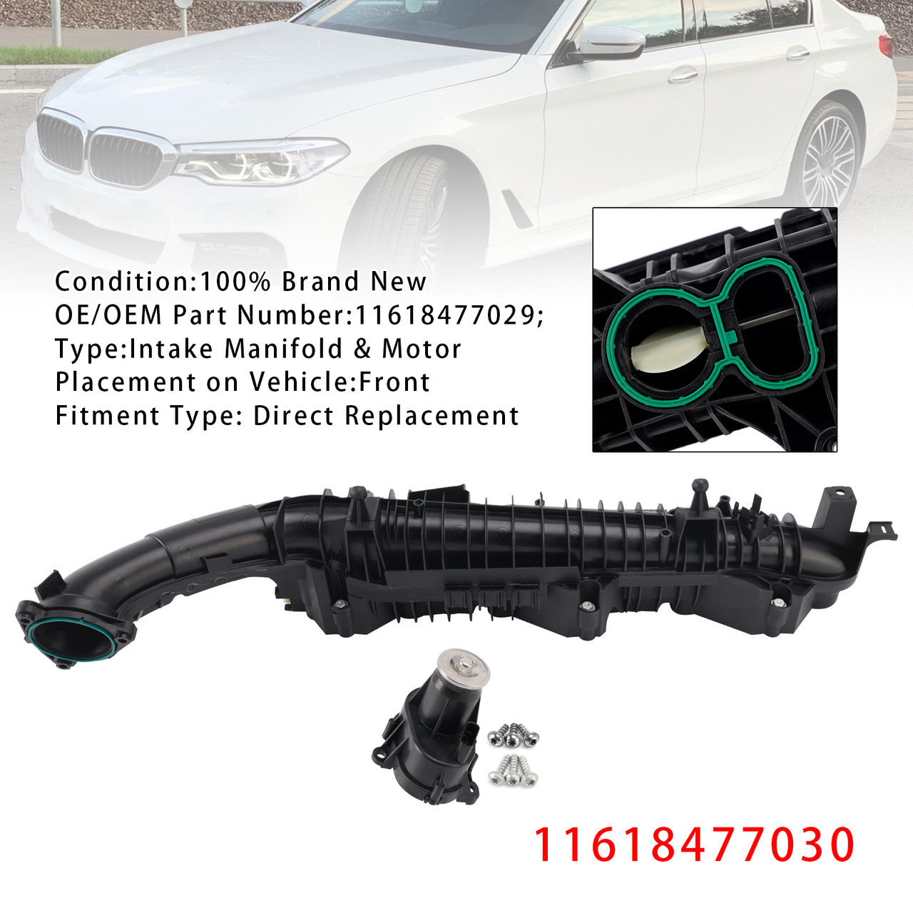 2015-2020 BMW B57 G01 G02 G30 G31 G32 Inlet Intake Manifold With Motor 11618477030 Generic