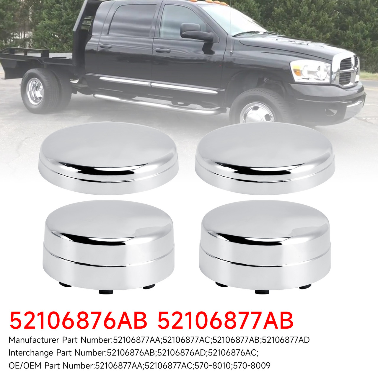 2011-2018 RAM 3500 4X Center Hub Cap 52106877AB Generic