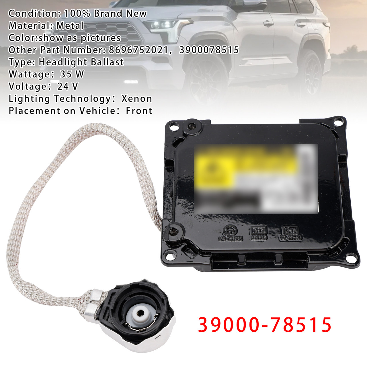 HID Headlamp Ballast Control Unit Module 39000-78515 For Lexus