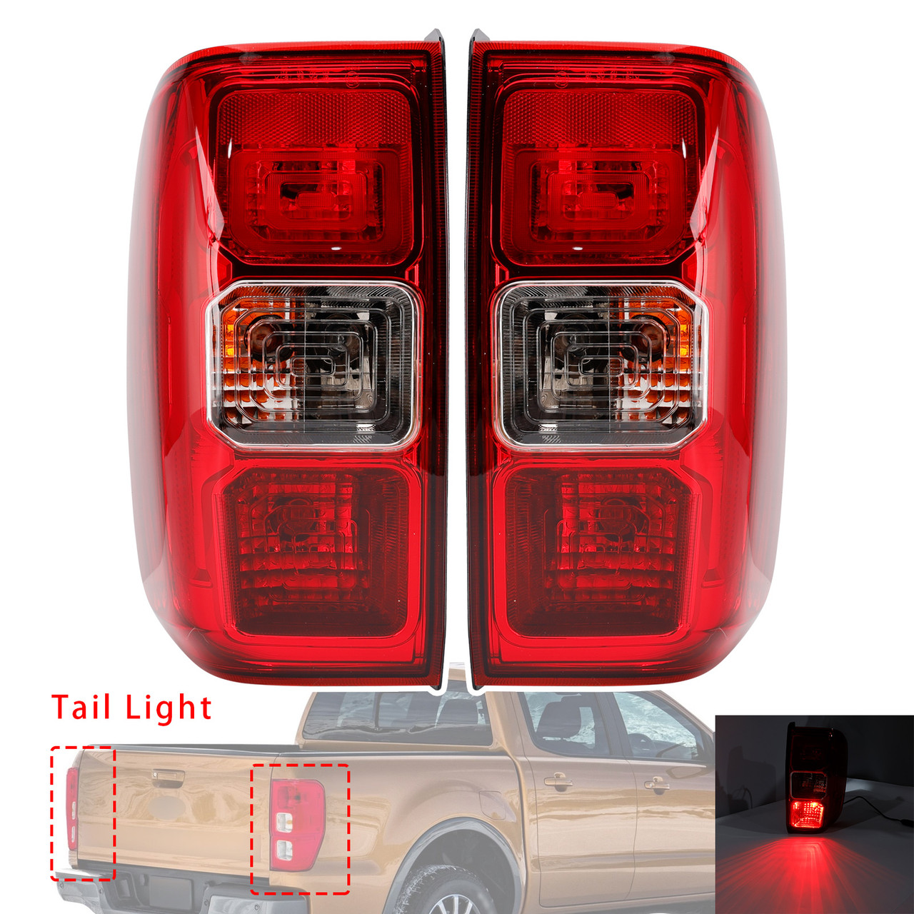 2012-2026 Ford Ranger XL Left+Right Rear Tail Light Assembly Generic