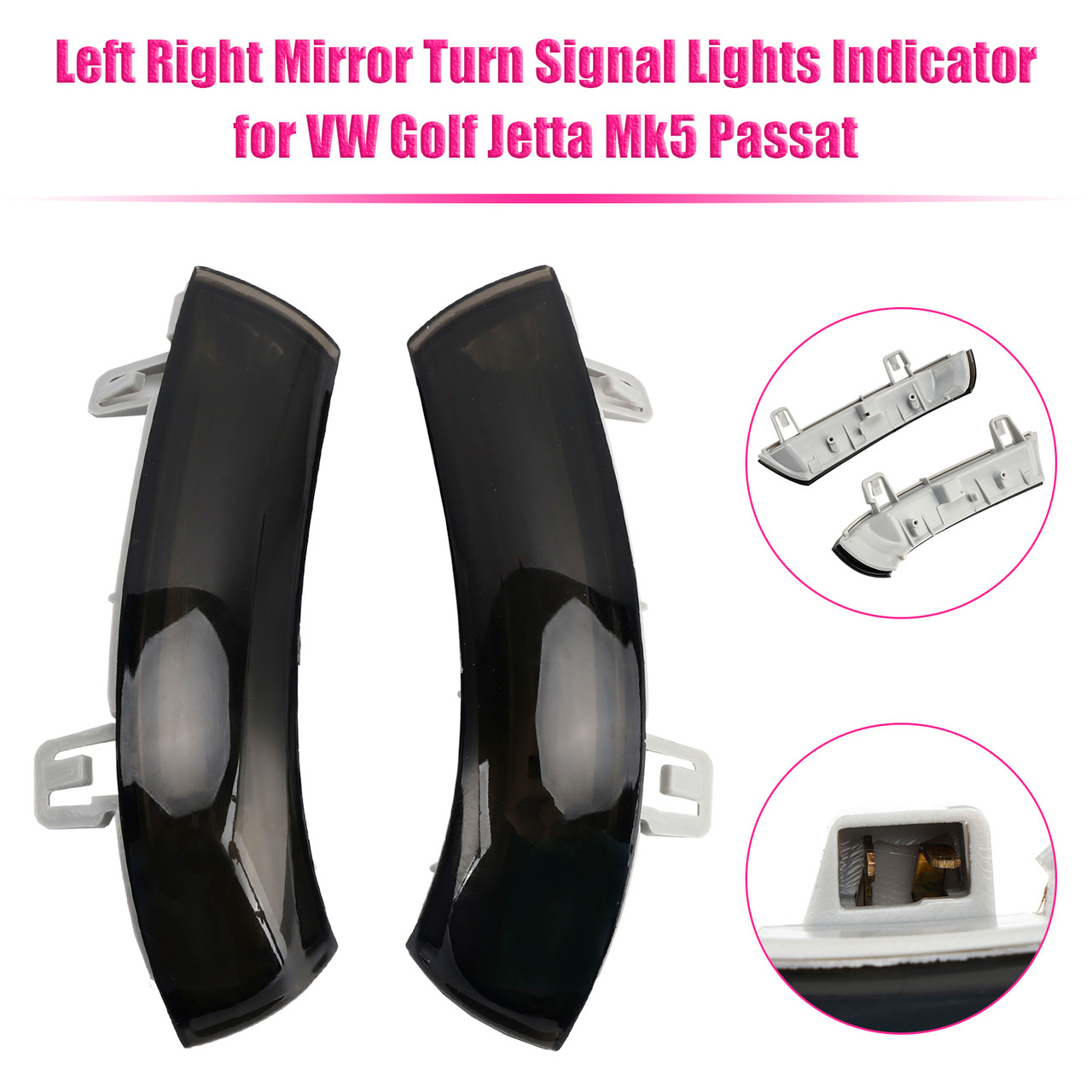2009-2010 Seat Alhambra Pair Side Mirror Indicator Turn Signal Light 1K0949101 Smoke Generic