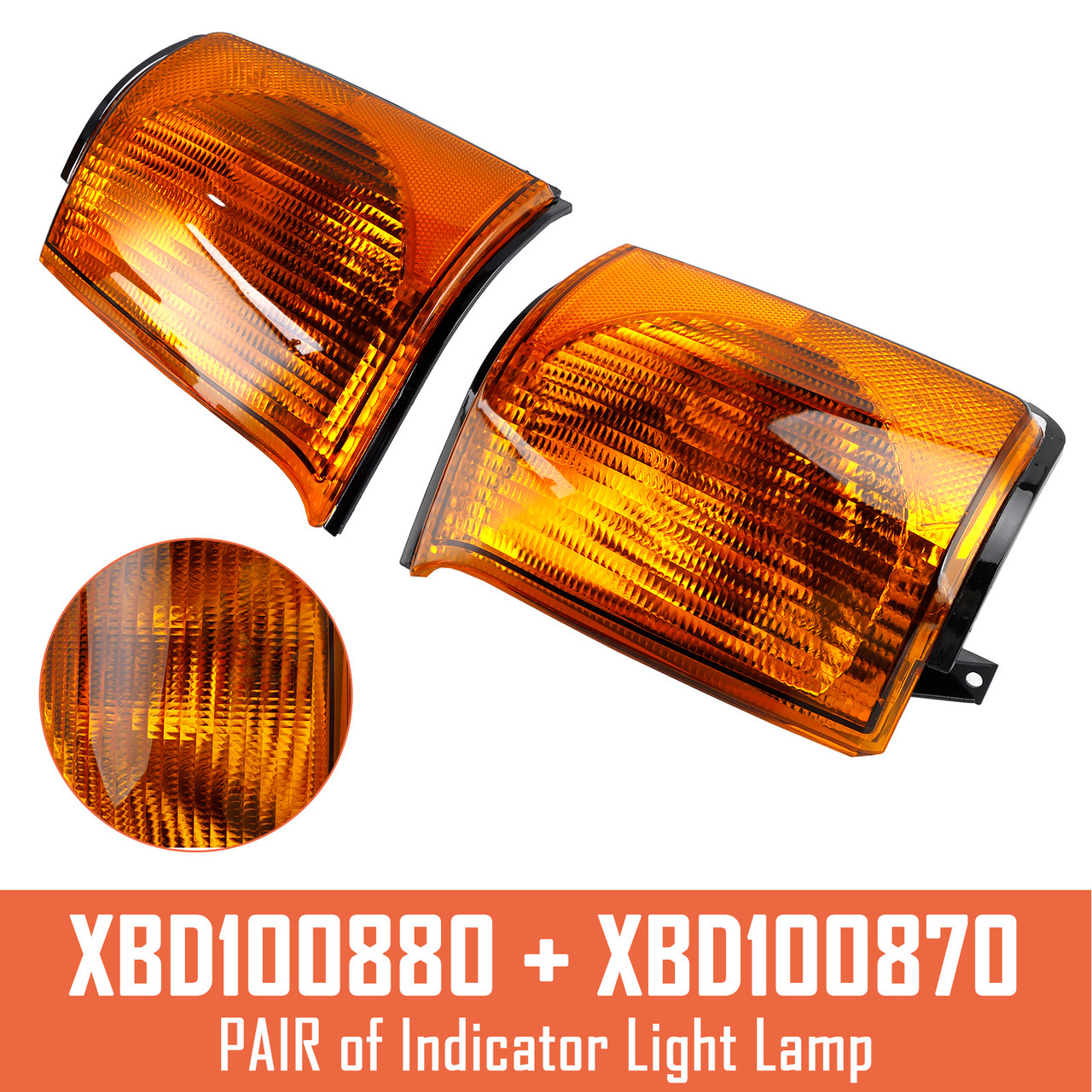 1999-2002 Land Rover Discovery 2 Pre-Facelift Models PAIR of Indicator Light Lamp XBD100880 XBD100870 Yellow Generic