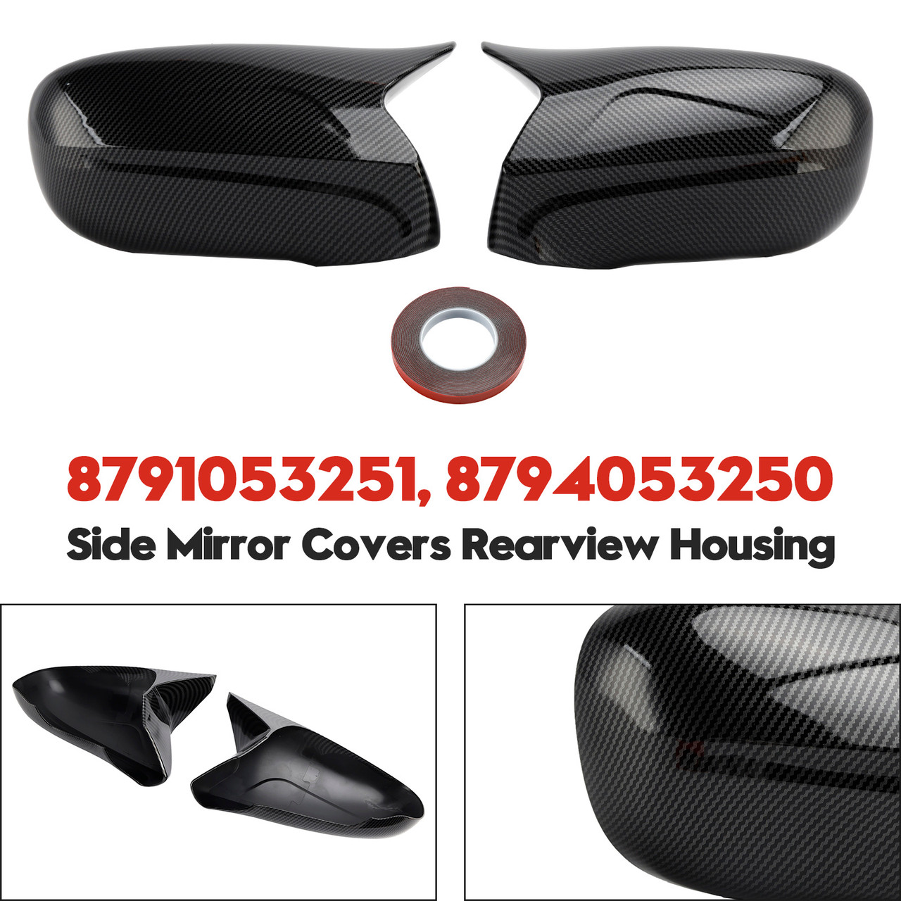 2006-2012 Lexus IS250 IS350 ES350 LS460 LS600h Side Mirror Covers Rearview Housing 8791053251 8794053250 Carbon Generic