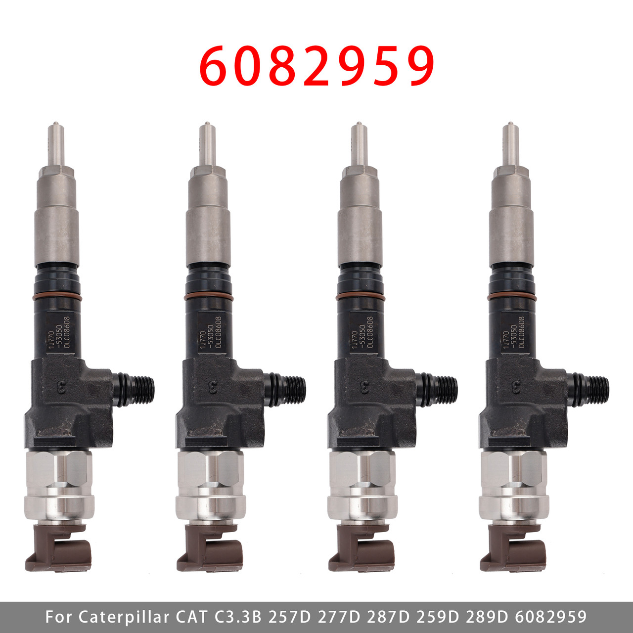 4Pcs Fuel Injector For Caterpillar CAT C3.3B 257D 277D 287D 259D 289D 6082959