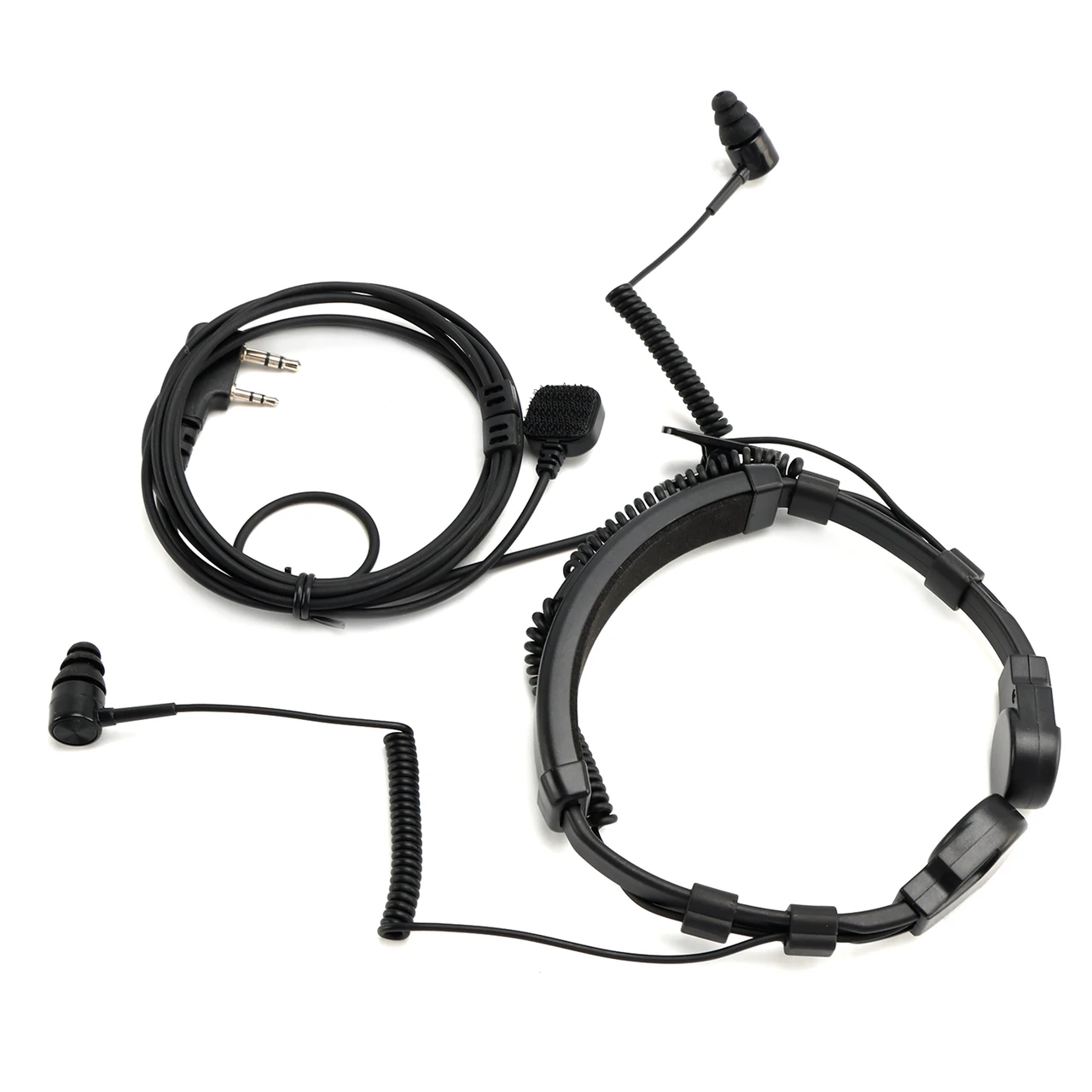 K-Head Binaural Telescopic Throat Mic Headset for TK-208 TK-220 TH-D7 TH-F6